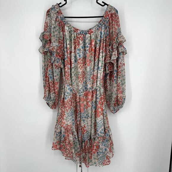 Fate Dress Women's Size XL‎ Ruffle Sleeve Drawstring Waist Floral Print - Picture 1 of 6